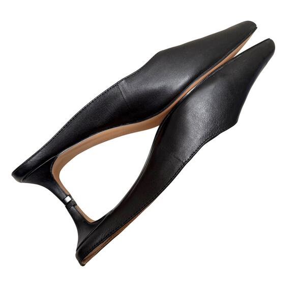 Banana Republic Black Leather Pointed Kitten Heel Mule Office Formal - Size: 9 - Picture 6 of 9